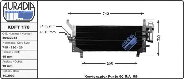 46432043 Fiat/Alfa/Lancia Chłodnica klimatyzacji
