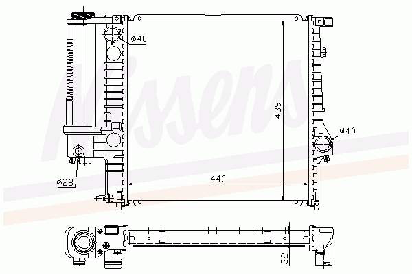 Chłodnica silnika 60623A Nissens