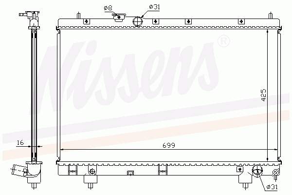 Chłodnica silnika Toyota 164007A271 cena, od 90,86 USD