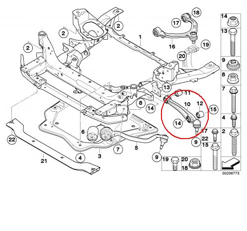 RL771893B Raiso wahacz zawieszenia przedniego dolny lewy