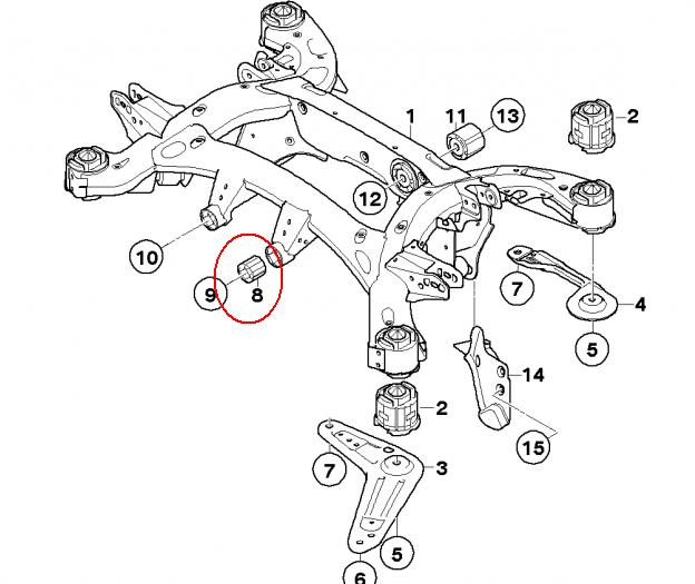 Silentblock tylnej belki do BMW X3 (F25)