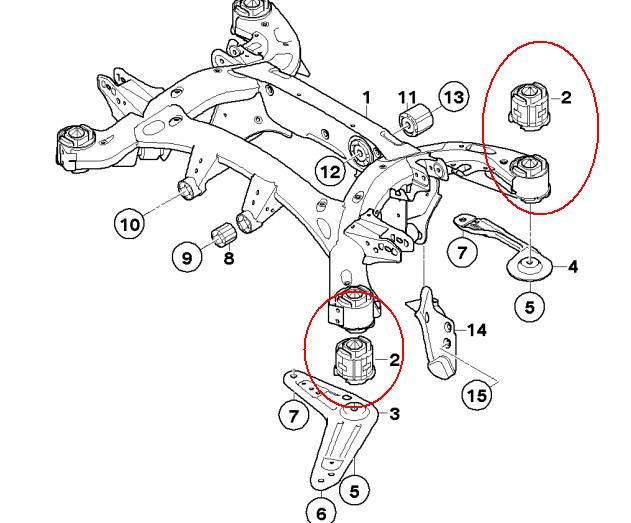 Silentblock tylnej belki do BMW X6 (E72)