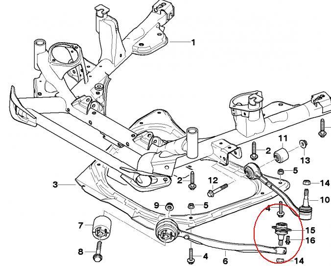 31121096425 BMW sworzeń wahacza dolny