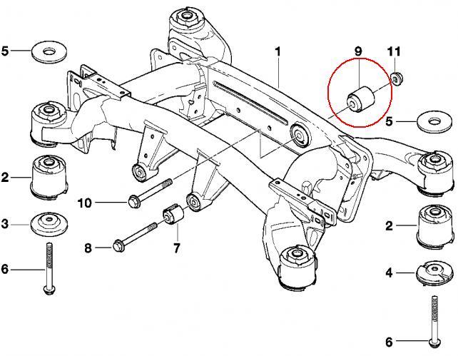 33176770456 BMW silentblock tylnej belki