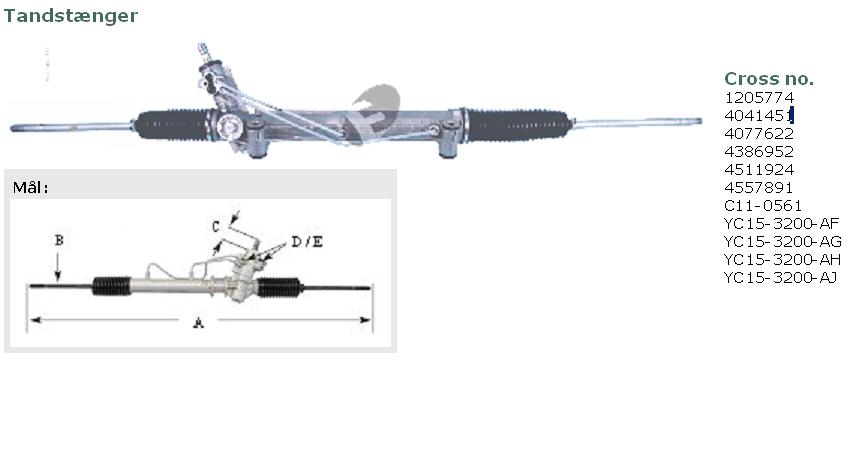 Listwa kierownicza (maglownica) Ford YC153200AJ cena, od 192,39 USD