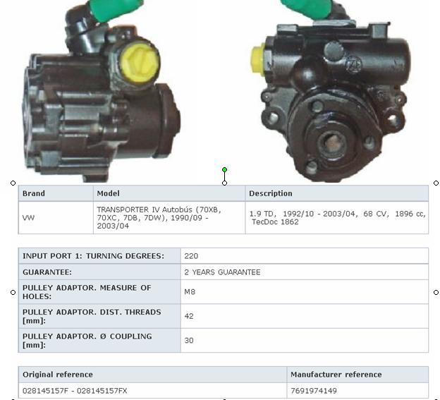028145157FX VAG Pompa wspomagania hydraulicznego kierownicy
