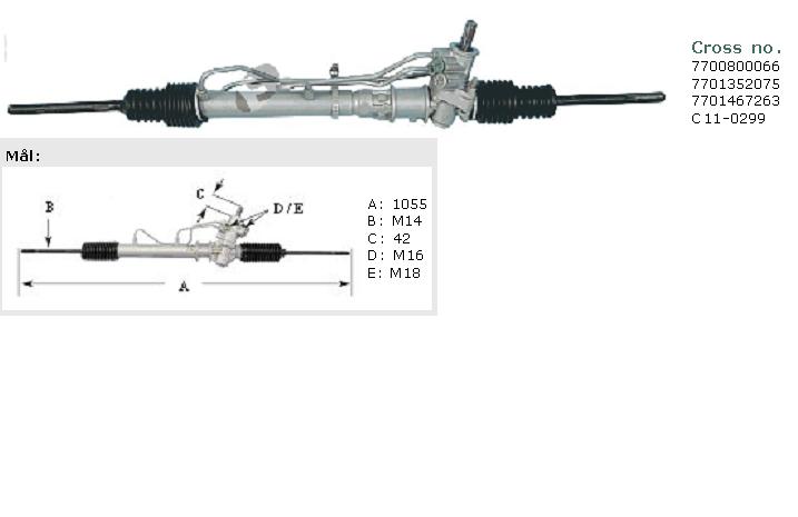 7701467263 Renault (RVI) Listwa kierownicza (maglownica)