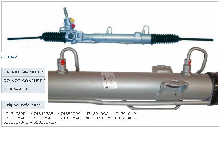 04743910AC Chrysler Listwa kierownicza (maglownica)