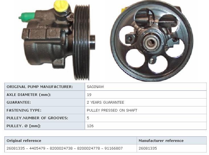 91166807 Opel pompa wspomagania hydraulicznego kierownicy