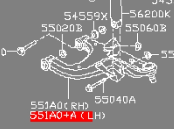 551A1EB300 Nissan/Infiniti Wahacz zawieszenia tylnego dolny lewy