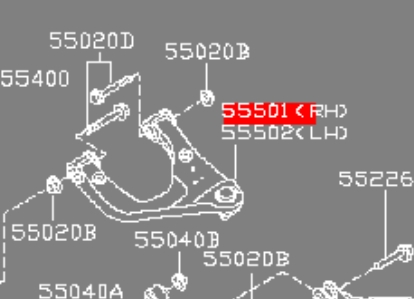 55501EB300 Nissan/Infiniti Wahacz  zawieszenia tylnego górny prawy