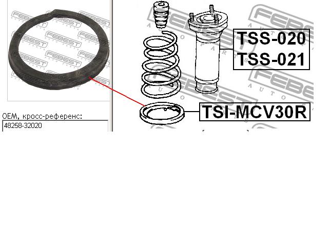 Podkładka (pierścień gumowy) sprężyny tylnej dolny Toyota 4825832020 cena, od 8,62 USD