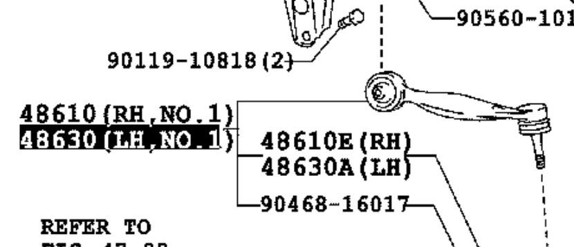 4863059085 Toyota Wahacz zawieszenia przedniego górny lewy