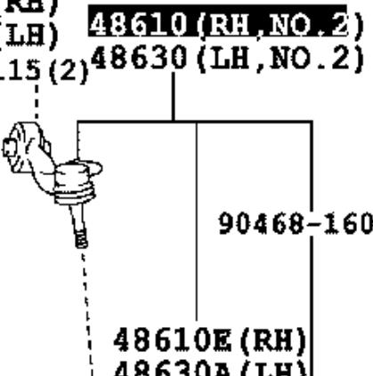 4861059145 Toyota Wahacz zawieszenia przedniego prawy górny