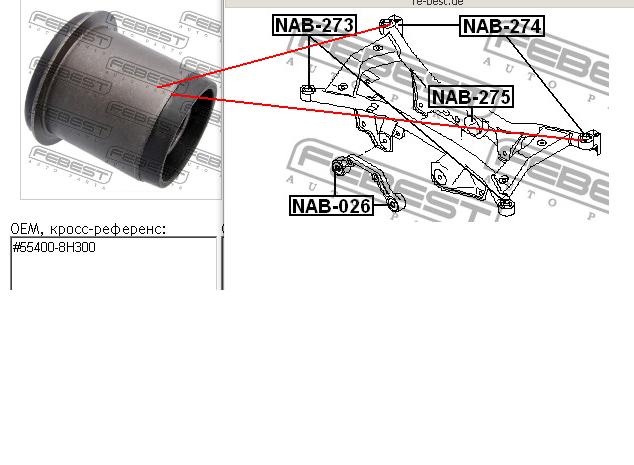 Silentblock tylnej belki Febest NAB274 cena, od 18,19 USD