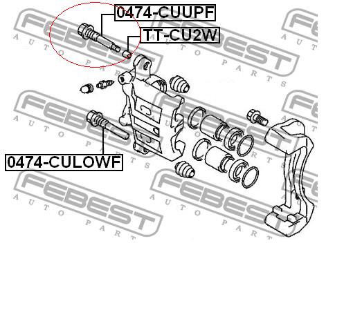 Prowadnica zacisku przedniego górna Mitsubishi Space Wagon (N3W, N4W)