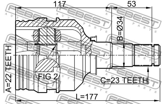 4340305030 Toyota Przegub homokinetyczny przedni wewnętrzny