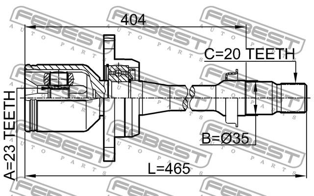 4303005050 Toyota Przegub homokinetyczny wewnętrzny przedni prawy