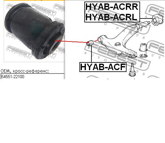 Do koszyka DCC010613 Mando Silentblock przedniego wahacza dolnego