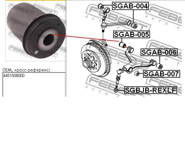 4451508001 Ssang Yong Silentblock przedniego wahacza dolnego