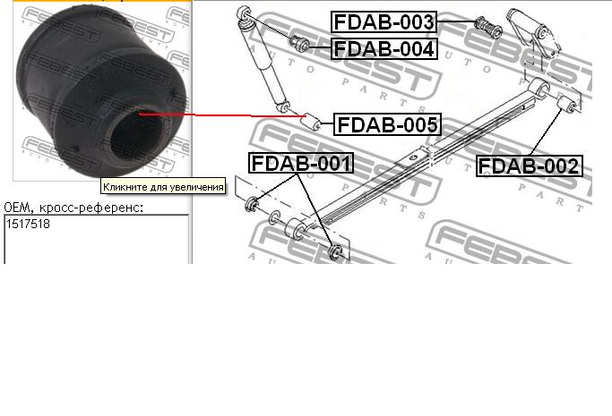 1517518 Ford Silentblock amortyzatora tylnego