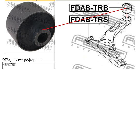Silentblock przedniego wahacza dolnego Ford 4540787 cena, od 9,78 USD