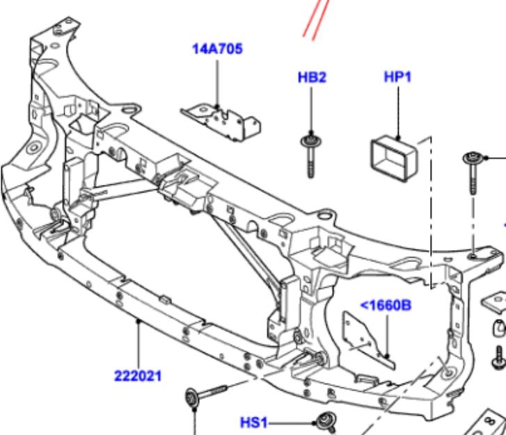 Osłona chłodnicy kompletna (panel mocowania reflektorów) Land Rover Discovery 4 (L319)