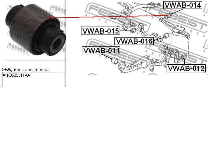 45050028601 Vika silentblock wahacza tylnego dolnego