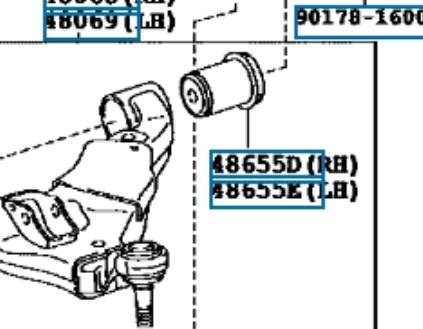 Silentblock przedniego wahacza dolnego Toyota 4865560050 cena, od 21,99 USD
