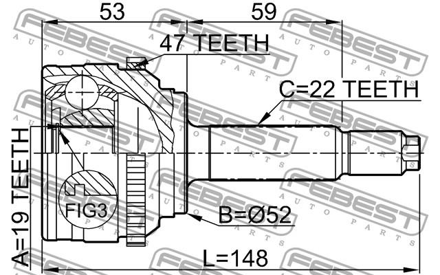 96391555 General Motors Przegub homokinetyczny przedni zewnętrzny