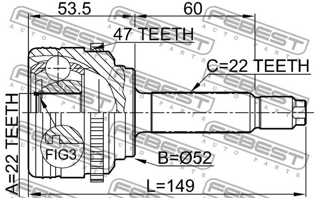 96391550 General Motors przegub homokinetyczny przedni zewnętrzny