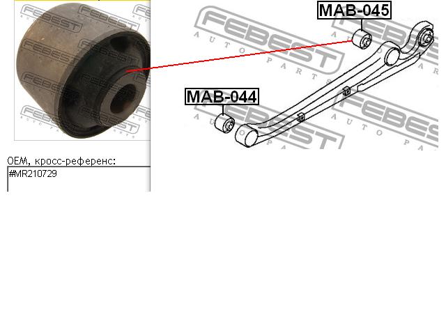 Silentblock tylnego wahacza podłużnego tyłny Febest MAB045 cena, od 14,66 USD