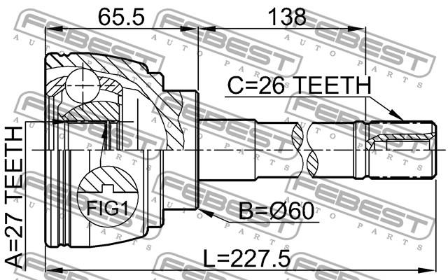 CV9106A BGA Przegub homokinetyczny przedni zewnętrzny