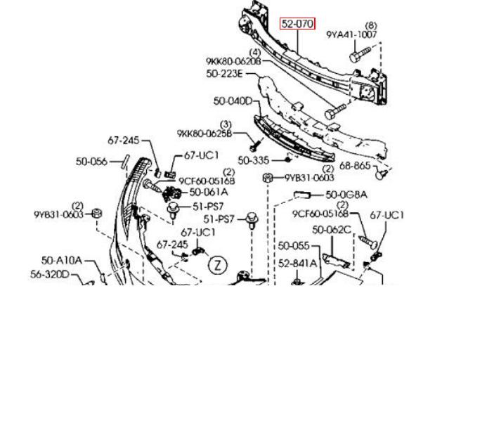 GS1D50070B Mazda Wzmocnienie zderzaka przedniego