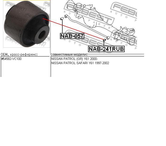 Silentblock drążka reakcyjnego tylnego Febest NAB241RUB cena, od 22,93 USD