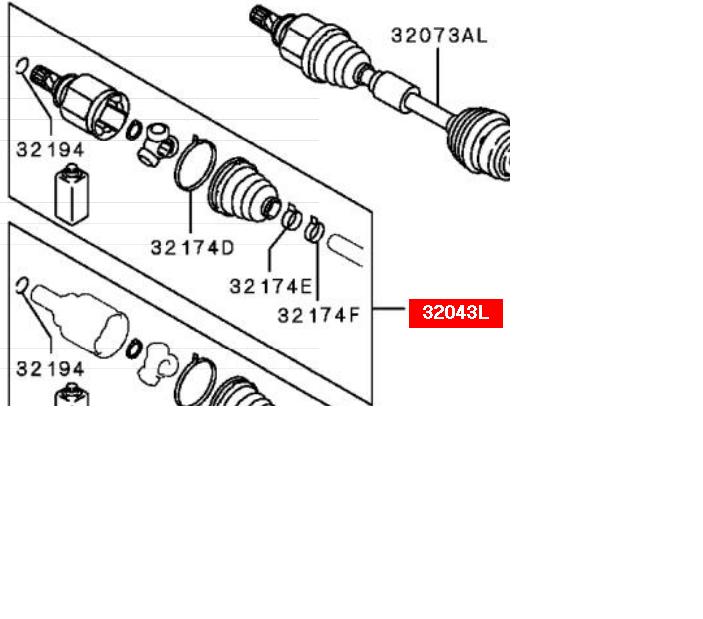 3815A014 Mitsubishi Przegub homokinetyczny przedni wewnętrzny