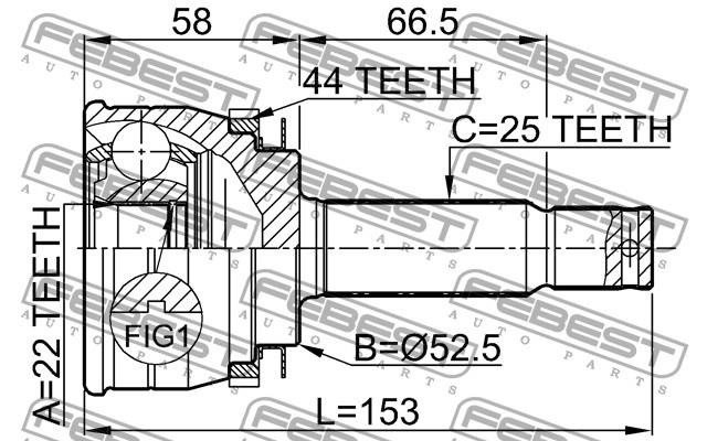 4950025301 Hyundai/Kia Przegub homokinetyczny przedni zewnętrzny