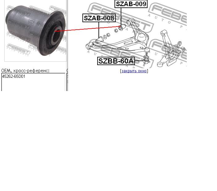 45262-65D01-000 Suzuki silentblock przedniego wahacza dolnego