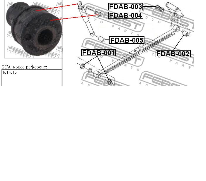 1517515 Ford Silentblock amortyzatora tylnego