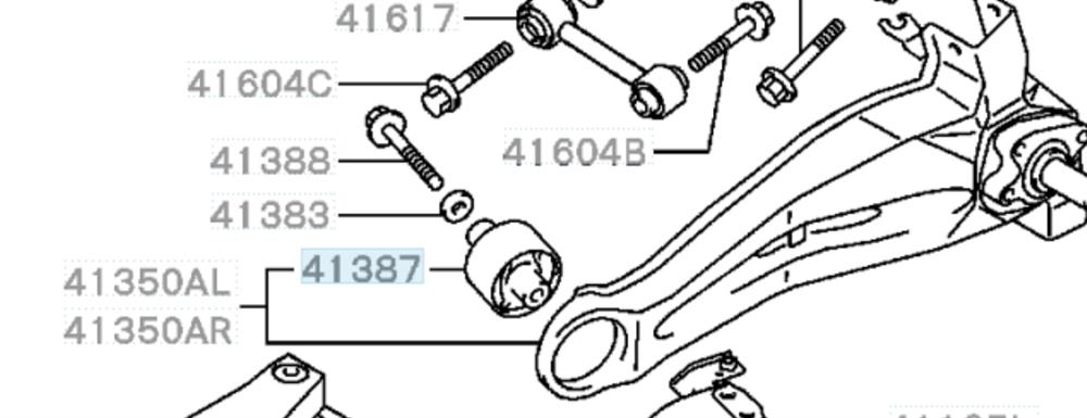 4120A012 Mitsubishi silentblock wahacza podłużnego tylnego dolnego