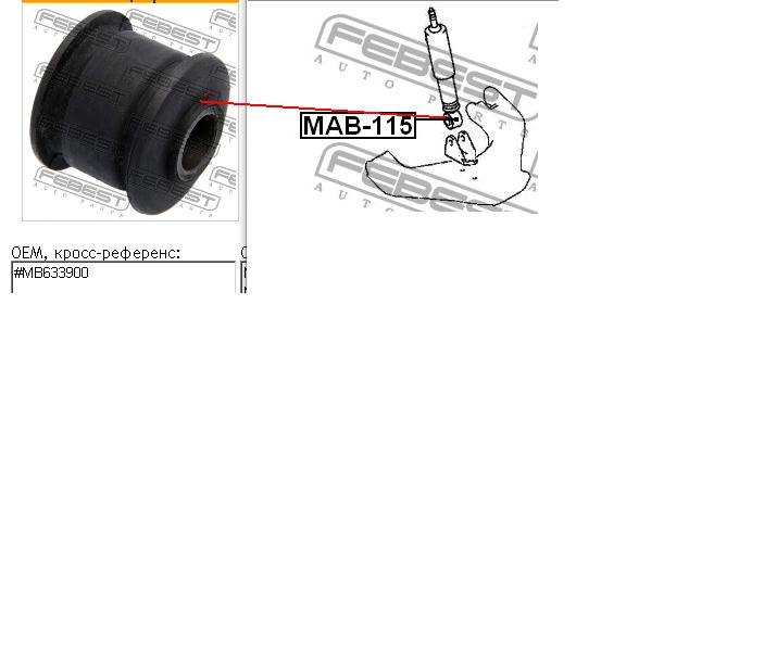 Silentblock amortyzatora przedniego Febest MAB115 cena, od 4,34 USD