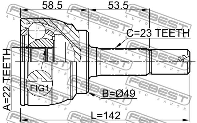 Przegub homokinetyczny przedni zewnętrzny Nissan Micra (K12)