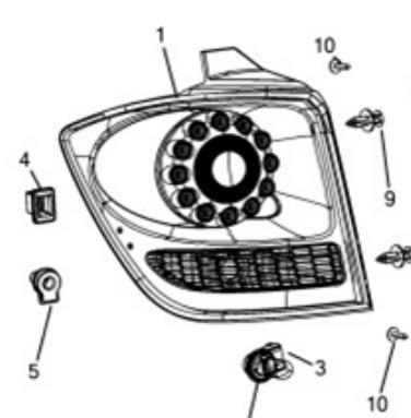 Lampa zespolona tylna lewa zewnętrzna Fiat/Alfa/Lancia 68078481AD cena, od 241,76 USD