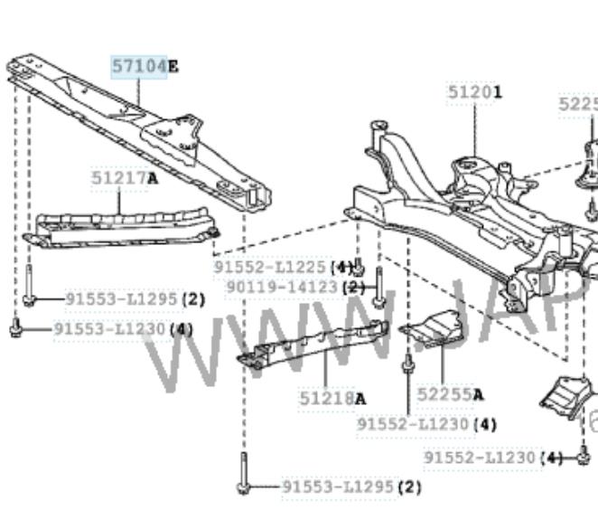 571040R010 Toyota belka chłodnicy dolna