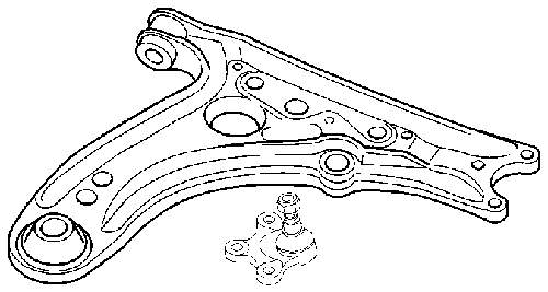 Wahacz zawieszenia przedniego dolny prawy Volkswagen Lupo 6X, 6E