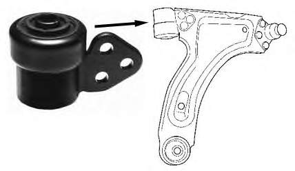 Silentblock przedniego wahacza dolnego Opel 9199961 cena, od 7,15 USD