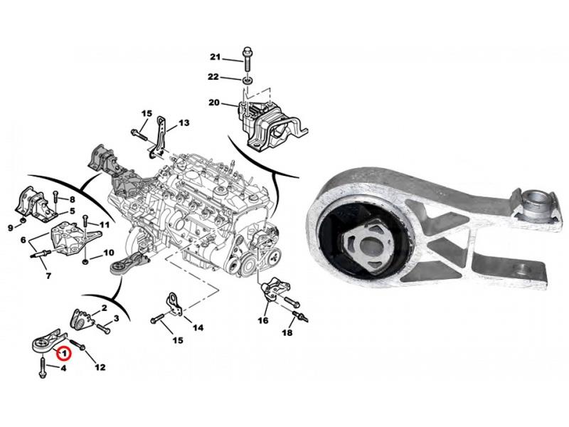 Poduszka (podpora) silnika przednia Peugeot/Citroen 1631724180 cena, od 38,25 USD