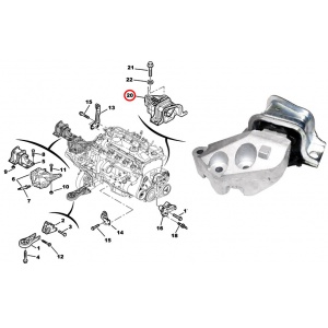 1358086080 Peugeot/Citroen Poduszka (podpora) silnika prawa