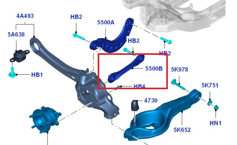 1686587 Ford Wahacz zawieszenia tylnego dolny lewy/prawy