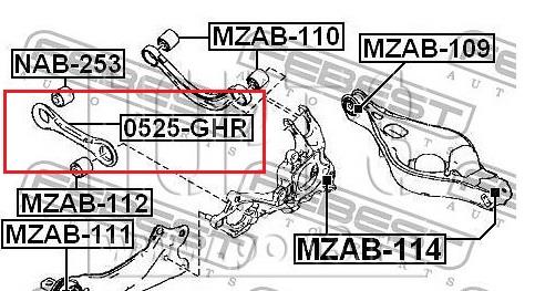 Wahacz zawieszenia tylnego dolny lewy/prawy Mazda 6 (GH)